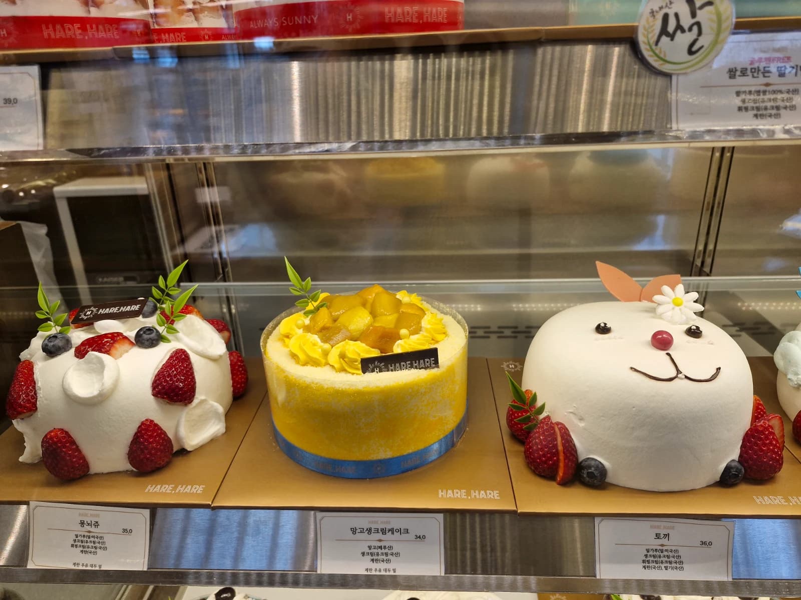 Mungnyoju cake white cream strawberry blueberry