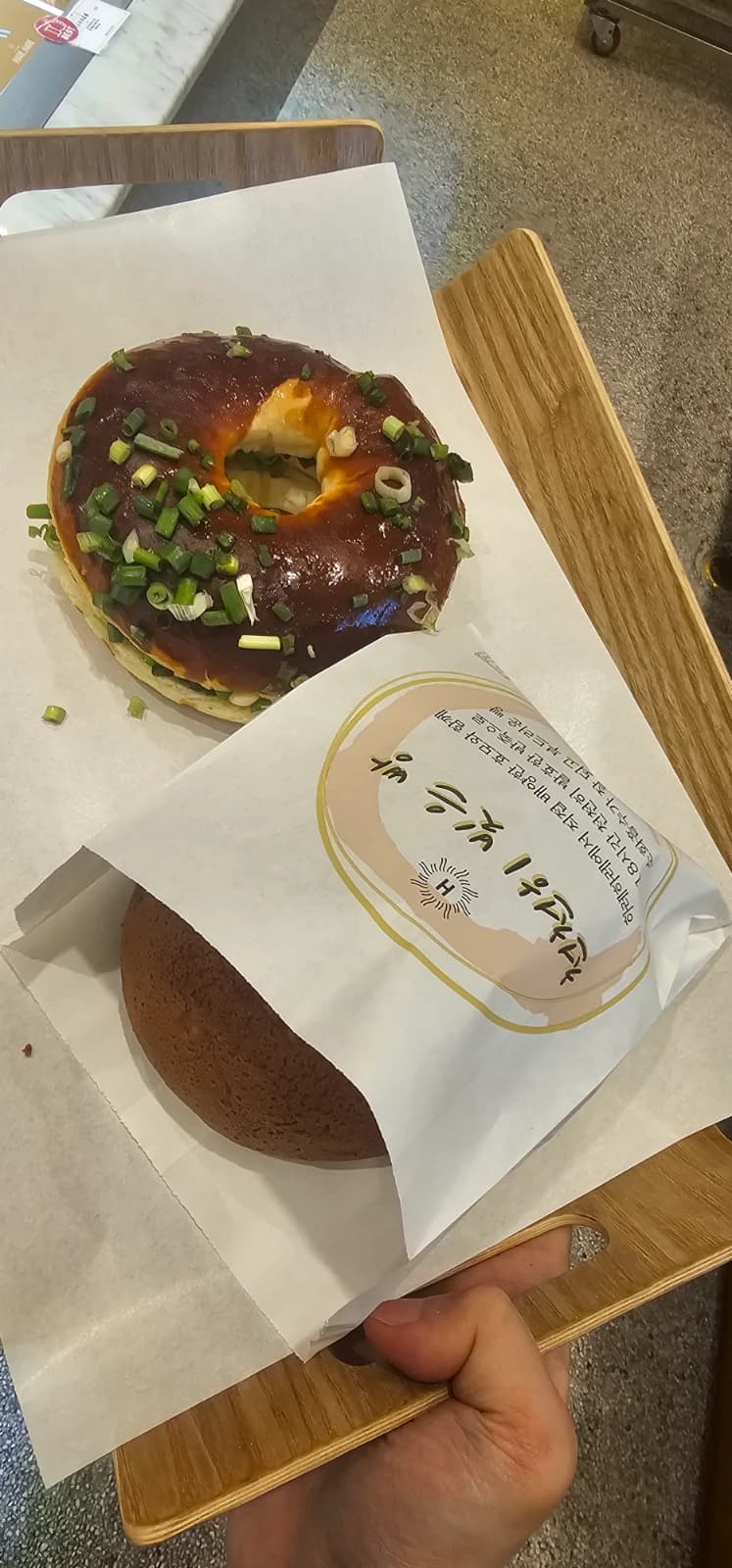Levitating mocha bun paper bag HareHare bakery