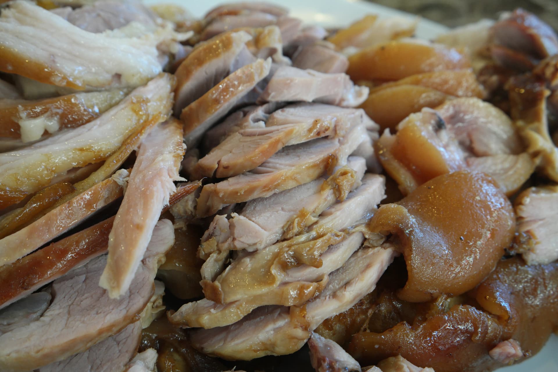 Nærbillede af blødt jokbal-kød — delikat tekstur set på nært hold | 하이제이에스비