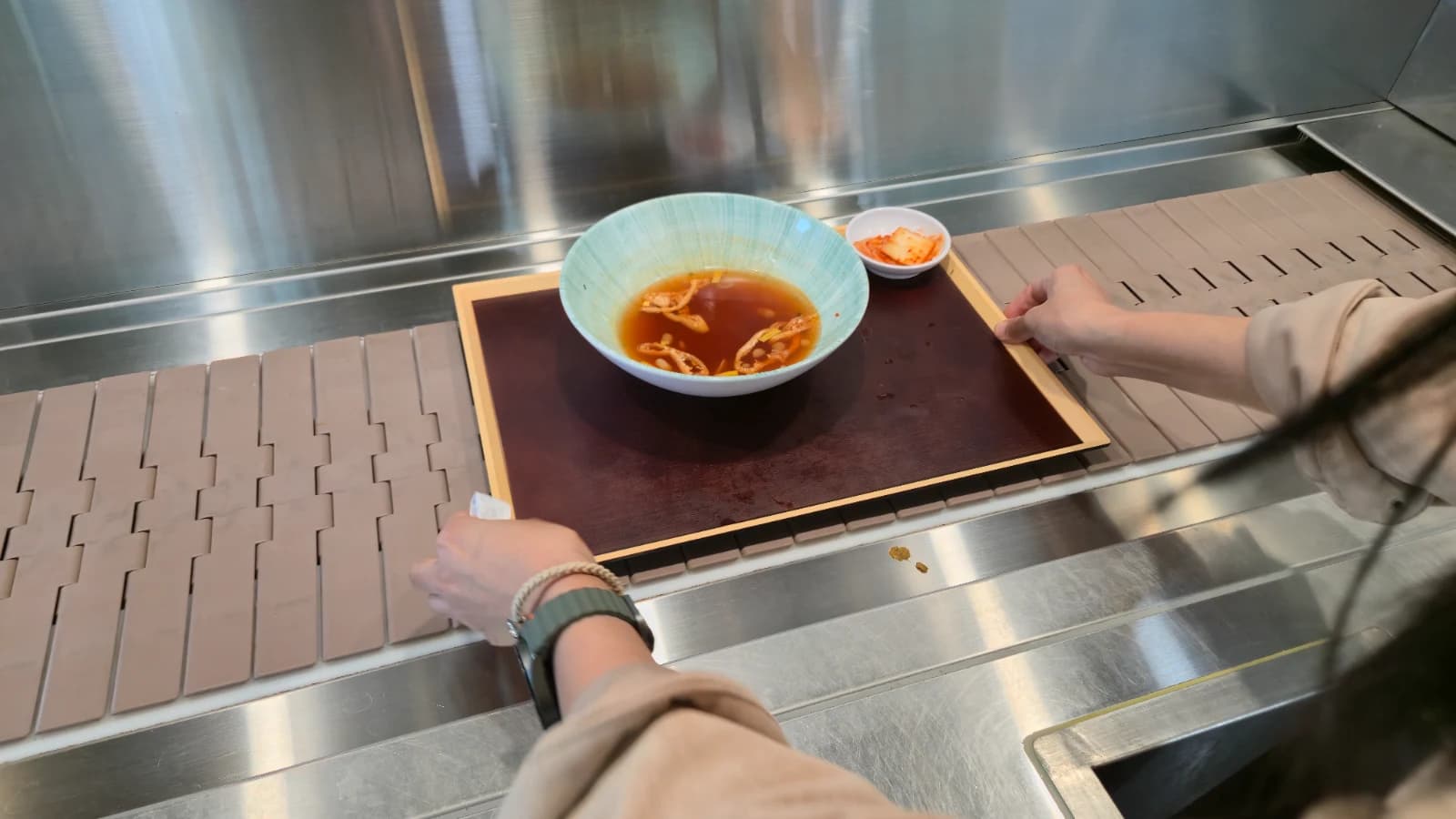 Tray and dish return area at the food court